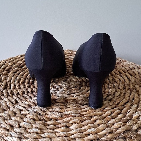 Prada Womens Vintage Luxury Black Fabric Formal 3" Pump Heels EU38/US8 - Picture 5 of 9